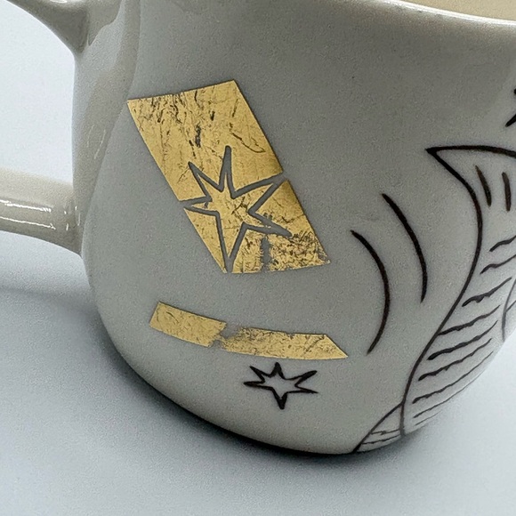 Starbucks 2013 Anniversary Mug Bone China Etched Siren Mermaid White Gold READ - Picture 13 of 15